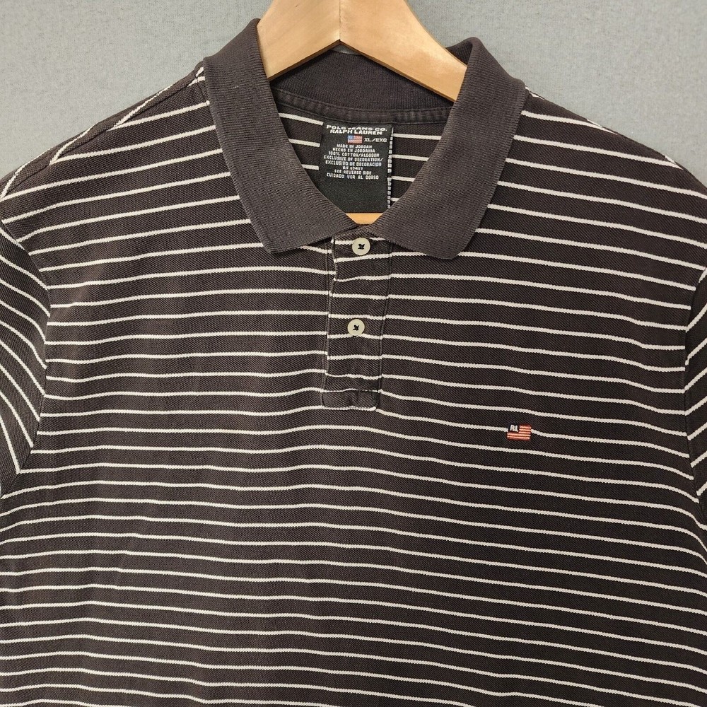 Polo Ralph Lauren Polo Shirt Men XL Black Striped Polo Jeans Company